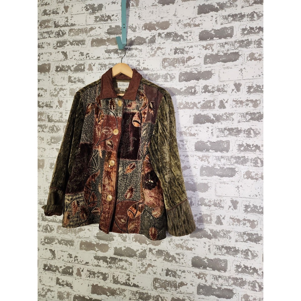 Vintage Flashback Patchwork Boho Jacket Size Larg… - image 5